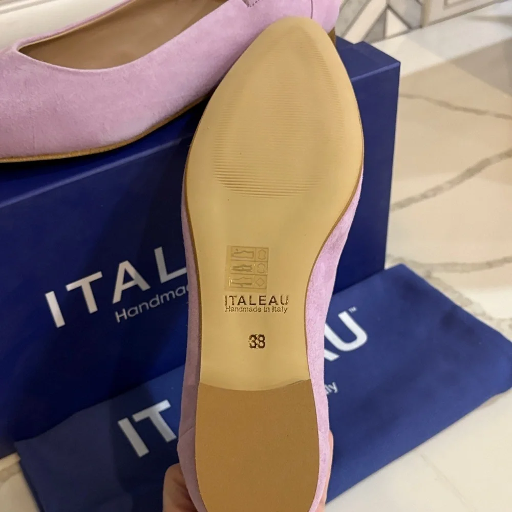 Italeau Purple/Lavender Suede Loafers 38/8